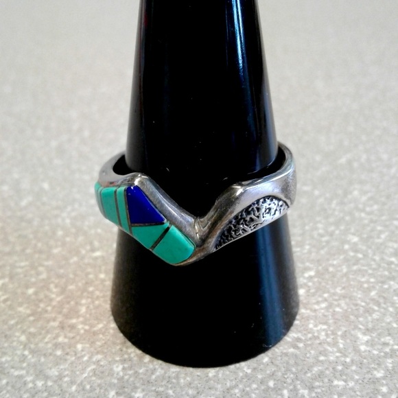 Vintage Zuni Multistone Native American Ring - Picture 4 of 13